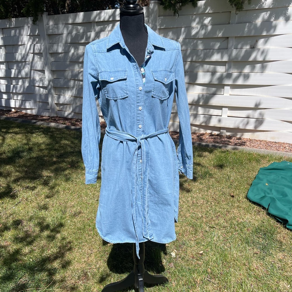 Draper James Denim Blue Button Up Dress